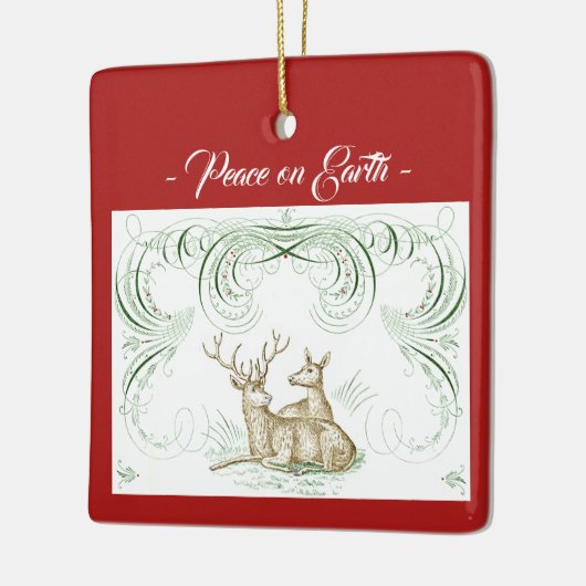 Kerstadekeramisch sieraadbord keramisch ornament (Links)