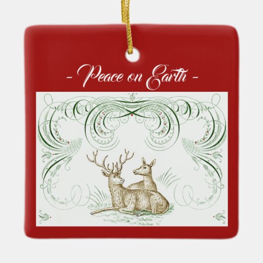 Kerstadekeramisch sieraadbord keramisch ornament (Voorkant)