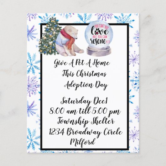Kerstadoptie van huisdieren flyer (Voorkant)