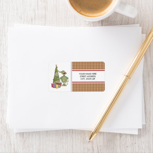 Kerstadres Beer Adres mailinglabels Etiket (Insitu)