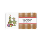 Kerstadres Beer Adres mailinglabels Etiket (Voorkant)