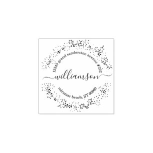 Kerstadres Holly Wreath Rubberstempel