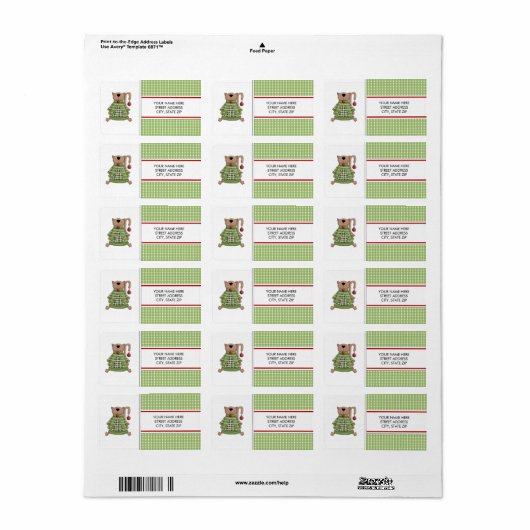 Kerstadres Kat Adres mailinglabels Etiket (Full Sheet)