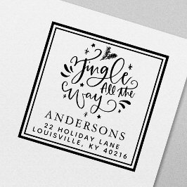 Kerstadres met Jingle All The Way Zelfinktende Stempel