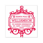Kerstadres Noordpoolpostreeks Zelfinktende Stempel (Design)