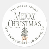 Kerstadres Ronde Sticker (Voorkant)