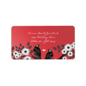  kerstadres vogels etiket (Voorkant)