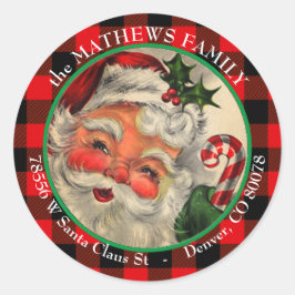 kerstadres voor kerstmis ronde sticker