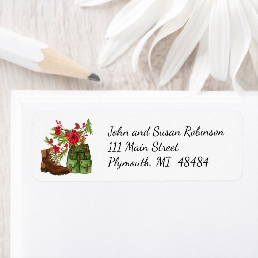 "Kerstadres voor wandelaars" Etiket (Insitu)