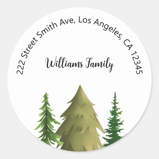 kerstAdresetiketten Ronde Sticker (Voorkant)