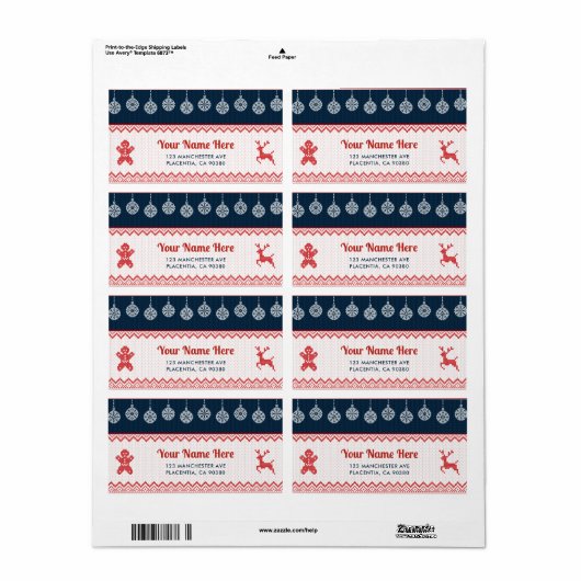 kerstadresetiketten voor Feestdagen Etiket (Full Sheet)