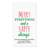 kerstadreslabel - feestdag adres etiket (Voorkant)