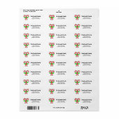 Kerstadreslabel met Suikerstok Kerstmis Etiket (Full Sheet)