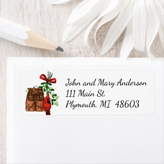 Kerstadreslabel van sikers etiket (Insitu)