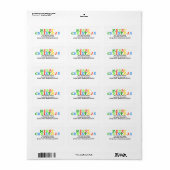 Kerstadreslabel voor kinderen etiket (Full Sheet)