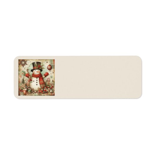 Kerstadressenlabels vintage etiket (Voorkant)