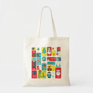 kerstadvertentie met Cartoon voor agenda Tote Bag