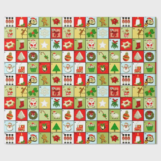 Kerstadvertentiekalender Cadeaupapier (Vlak)