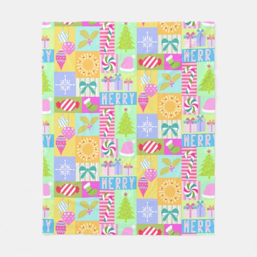 Kerstadvertentiekalender Fleece Deken (Voorkant)