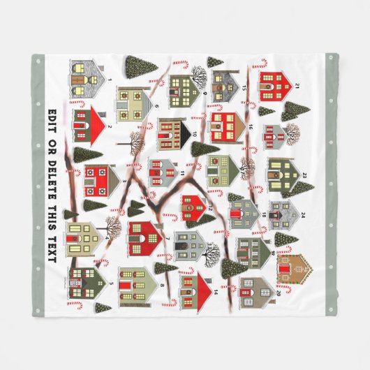 Kerstadvertentiekalender Fleece Deken (Voorkant (Horizontaal))
