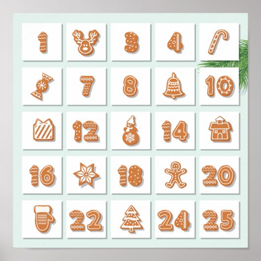 Kerstadvertentiekalender Poster (Voorkant)