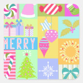 Kerstadvertentiekalender Vierkante Sticker (Voorkant)