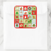 Kerstadvertentiekalender Vierkante Sticker (Tas)