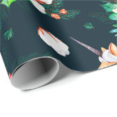 Kerstaeeenhoorn en poinsettia cadeaupapier (Rol Hoek)