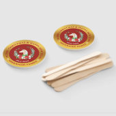 Kerstaeeenhoorn en poinsettia handwaaier (Niet-gemonteerd)