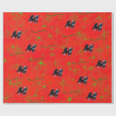 Kerstaekkatje Tuxedo Cadeaupapier (Vlak)