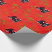 Kerstaekkatje Tuxedo Cadeaupapier (Hoek)