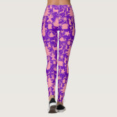 Kerstafbeeldingen in Roze en Paars Leggings (Achterkant)