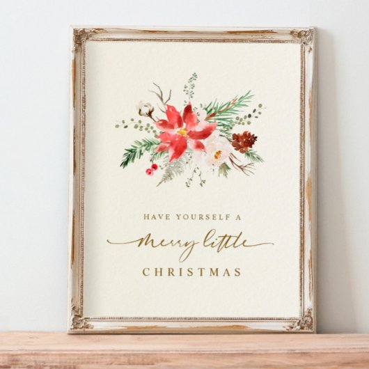 Kerstafdruk Elegante Boho Groenelementen Poster