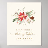 Kerstafdruk Elegante Boho Groenelementen Poster (Voorkant)
