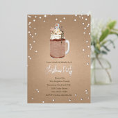 Kerstafeestdag: Cheers Chocolate Milkshake Folie Uitnodiging (Staand Voorkant)