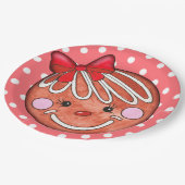 Kerstafeestdag in Girl Gingerbrood Papieren Bordje (Gekanteld)