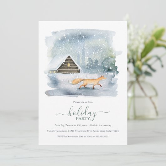 Kerstafeestdag in het winterbos kaart (Staand voorkant)