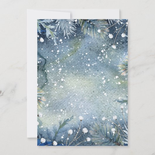 Kerstafeestdag in het winterbos kaart (Achterkant)