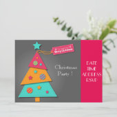 Kerstafeestdag in kleurrijke artisanale kerst kaart (Staand voorkant)