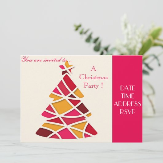 Kerstafeestdag in kleurrijke artisanale kerst kaart (Staand voorkant)