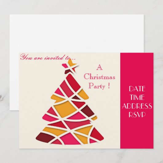 Kerstafeestdag in kleurrijke artisanale kerst kaart (Voorkant / Achterkant)