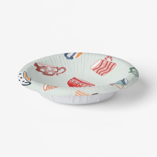 Kerstaffeest patroon schattig blauw rood papieren kommen (Gebogen)