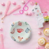 Kerstaffeest patroon schattig blauw rood papieren kommen (Feest)