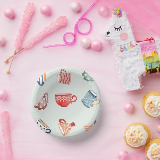 Kerstaffeest patroon schattig blauw rood papieren kommen (Feest)