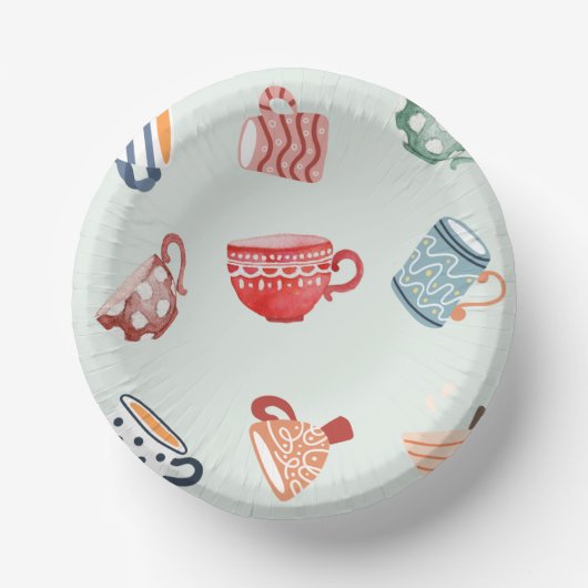 Kerstaffeest patroon schattig blauw rood papieren kommen (Voorkant)