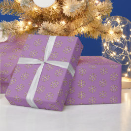 Kerstaffelegant goudsneeuwvlokken cadeaupapier