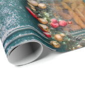 Kerstaffelkamer met kerstdeco cadeaupapier (Rol Hoek)