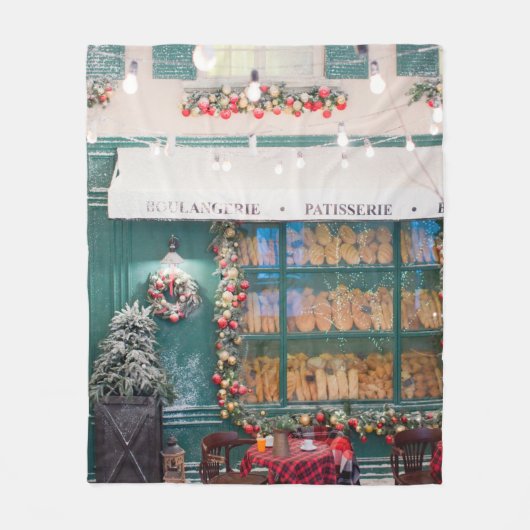 Kerstaffelkamer met kerstdeco fleece deken (Voorkant)