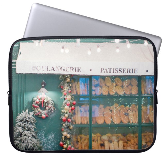 Kerstaffelkamer met kerstdeco laptop sleeve (Voorkant)