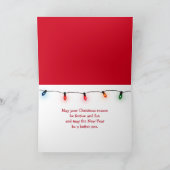 Kerstaffelkat in het raam feestdagen kaart (Binnen)